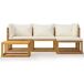 Juego muebles de jardín y cojines 5 piezas madera maciza acacia Juego muebles de jardín y cojines 5 piezas madera maciza acacia Crema