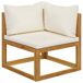 Juego muebles de jardín y cojines 5 piezas madera maciza acacia Juego muebles de jardín y cojines 5 piezas madera maciza acacia Crema