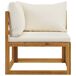 Juego muebles de jardín y cojines 5 piezas madera maciza acacia Juego muebles de jardín y cojines 5 piezas madera maciza acacia Crema