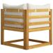Juego muebles de jardín y cojines 5 piezas madera maciza acacia Juego muebles de jardín y cojines 5 piezas madera maciza acacia Crema