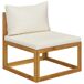 Juego muebles de jardín y cojines 5 piezas madera maciza acacia Juego muebles de jardín y cojines 5 piezas madera maciza acacia Crema