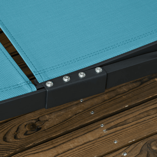 Outsunny Conjunto de 2 Espreguiçadeiras Reclináveis de Jardim Espreguiçadeiras de Alumínio para Exterior com Encosto Ajustável em 5 Níveis e Rodas para Praia Piscina 165x66x102 cm Azul