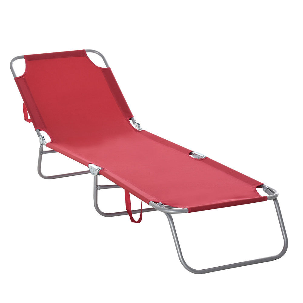 Tumbona Plegable Metal, Tela Oxford Outsunny