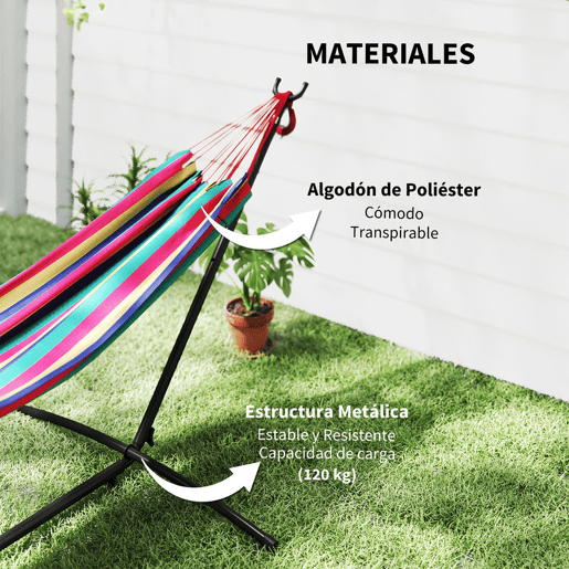 Outsunny Cama Rede com Suporte 310x117 cm Cama Rede de Campismo com Bolsa de Transporte Portátil Altura Ajustável Capacidade 120 kg para Pátio Varanda Laranja