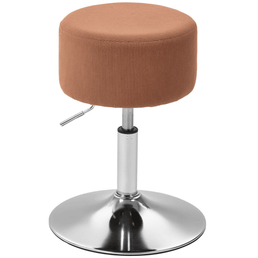 HOMCOM Banco de Bar Giratório Banco Alta de Cozinha Ajustável em Altura 52-66 cm Estofado em Veludo Giratória a 360° para Sala de Jantar Tocador Balcão Marrom