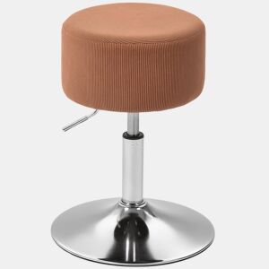 HOMCOM Banco de Bar Giratório Banco Alta de Cozinha Ajustável em Altura 52-66 cm Estofado em Veludo Giratória a 360° para Sala de Jantar Tocador Balcão Marrom