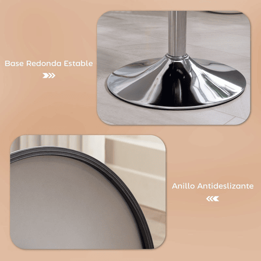 HOMCOM Banco de Bar Giratório Banco Alta de Cozinha Ajustável em Altura 52-66 cm Estofado em Veludo Giratória a 360° para Sala de Jantar Tocador Balcão Marrom
