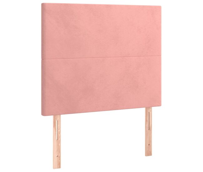 Vidaxl cabecero de cama rosa 100x5x118/128 cm terciopelo