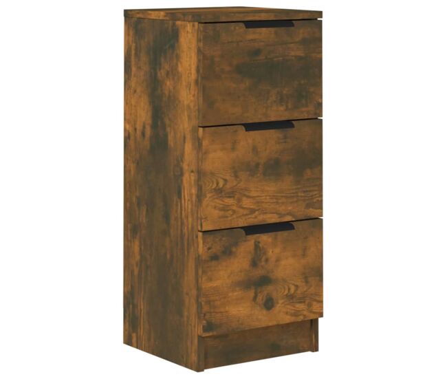 Vidaxl aparador madera contrachapada color roble ahumado 30x30x70 cm