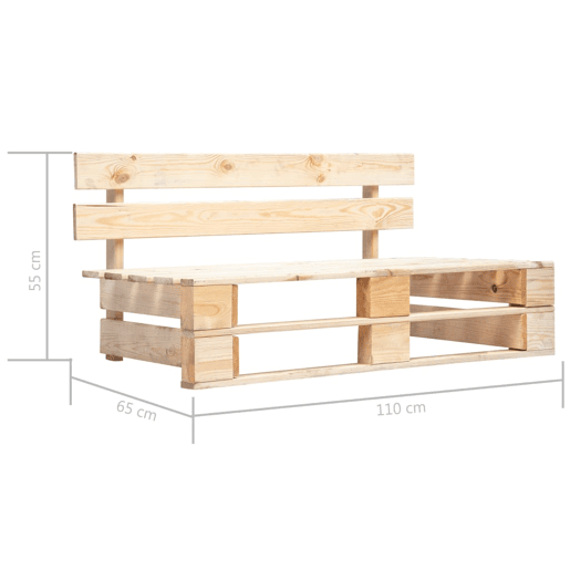 Banco de jardim, móveis de pátio externo, terraço, palete de madeira para jardim de 110 cm 02_0011834