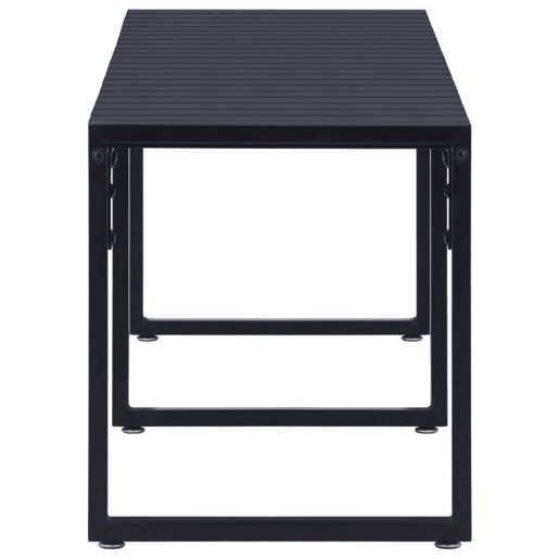 Banco de jardim mobiliário de pátio exterior terraço 180 cm painel PS preto 02_0011276