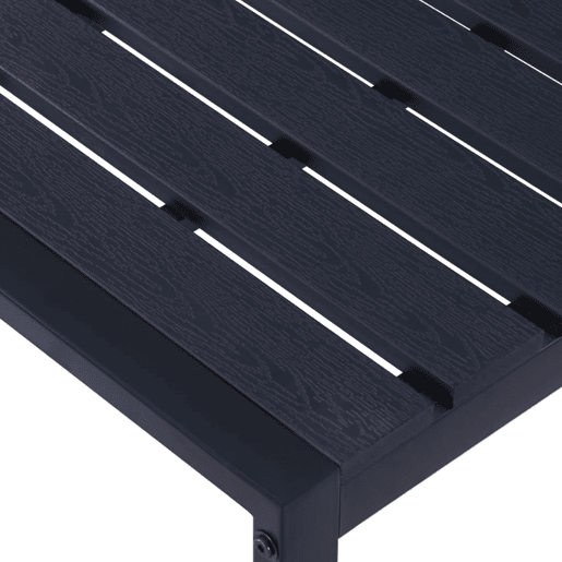 Banco de jardim mobiliário de pátio exterior terraço 180 cm painel PS preto 02_0011276