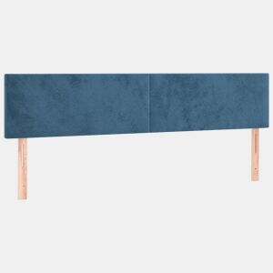 vidaXL Cabeceira de cama 2 pcs veludo 80x5x7888 cm azul-escuro