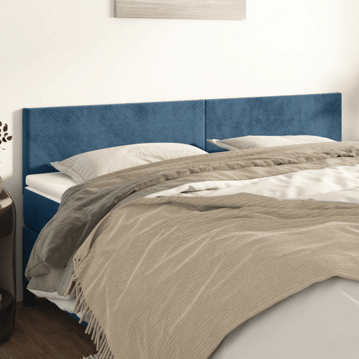 vidaXL Cabeceira de cama 2 pcs veludo 80x5x7888 cm azul-escuro vidaXL Cabeceira de cama 2 pcs veludo 80x5x7888 cm azul-escuro