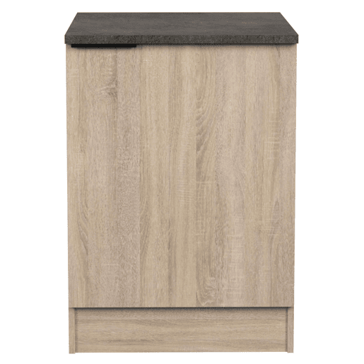 Móvel de cozinha inferior Arko estilo industrial em carvalho bruto e preto com 1 porta e 1 prateleira interna 60x60x86 cm