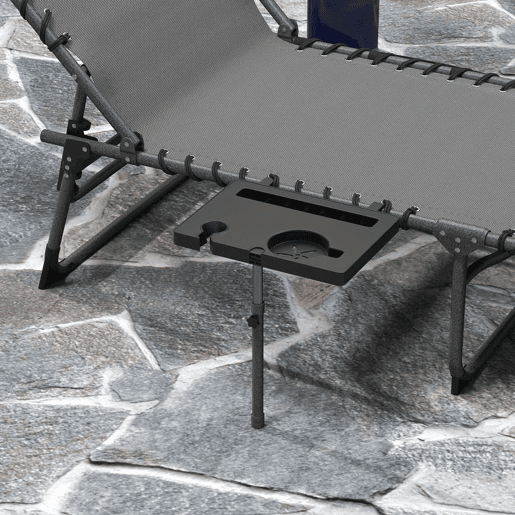 Outsunny Espreguiçadeira Dobrável Espreguiçadeira Jardim com Encosto Ajustável Apoio de Cabeça Bolsa Lateral Bandeja e Estrutura de Aço Carga 120 kg para Terraço Piscina Praia 190x60x31 cm Cinza
