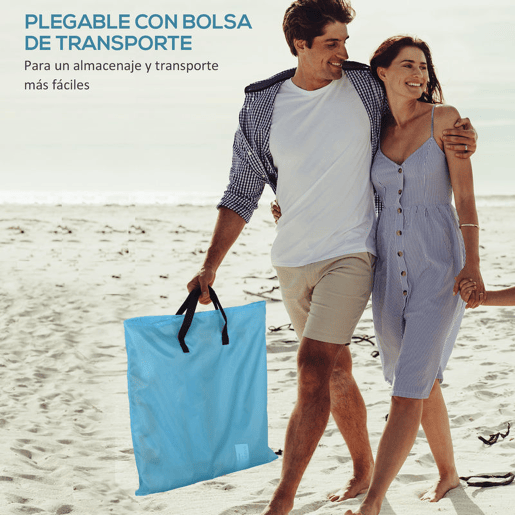 Outsunny Conjunto de 2 Esteiras de Praia com Encosto Reclinável em 5 Níveis Bolsa de Transporte e Apoio de Cabeça 48x134x33-43 cm Azul