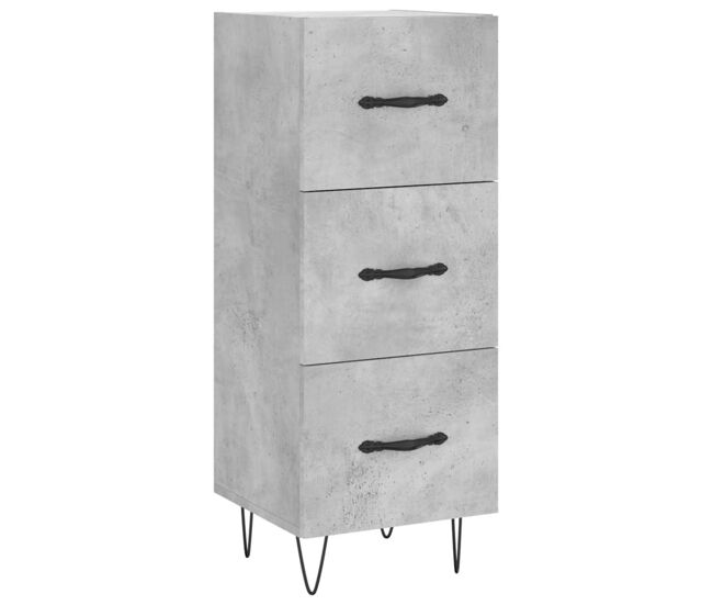 Vidaxl aparador de madera contrachapada gris hormigón 34,5x34x90 cm