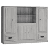 vidaXL Armários altos 3 pcs derivados de madeira cinzento sonoma