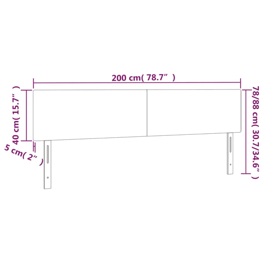 vidaXL Cabeceira de cama 2 pcs veludo 100x5x7888 cm azul-escuro vidaXL Cabeceira de cama 2 pcs veludo 100x5x7888 cm azul-escuro