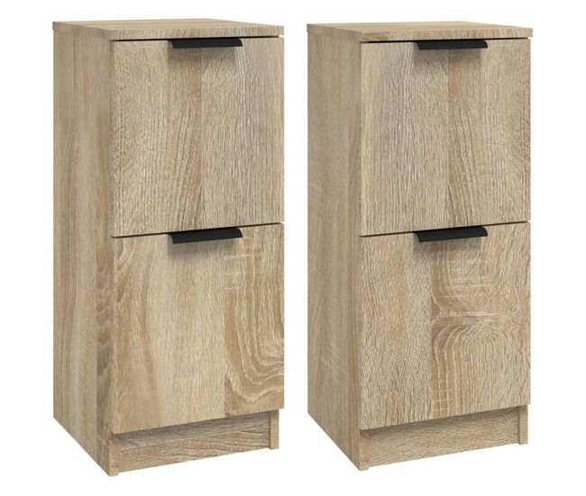 Vidaxl aparadores 2 uds madera contrachapada roble sonoma 30x30x70 cm