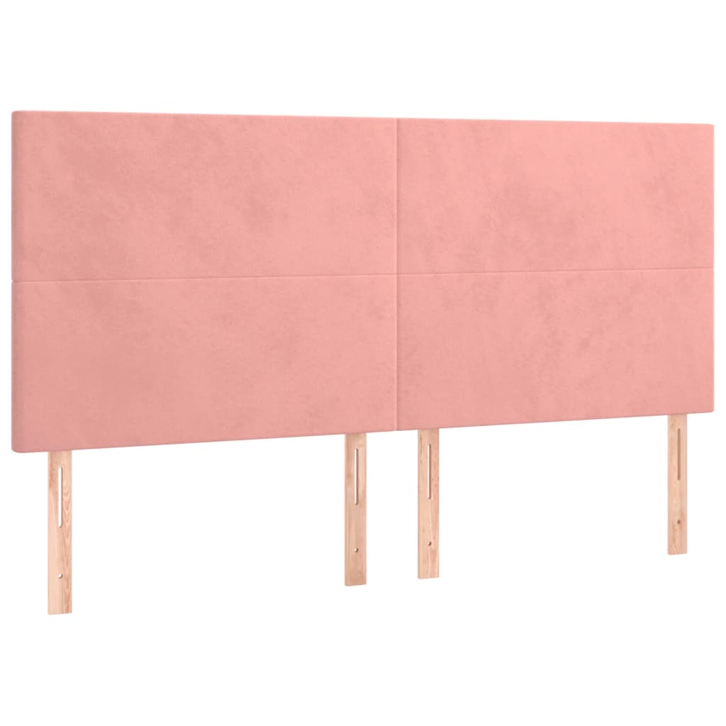 Vidaxl cabecero de cama rosa 160x5x118/128 cm terciopelo