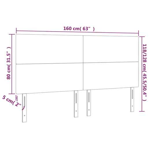 vidaXL Cabeceira Rosa 160x5x118128 cm Veludo vidaXL Cabeceira Rosa 160x5x118128 cm Veludo