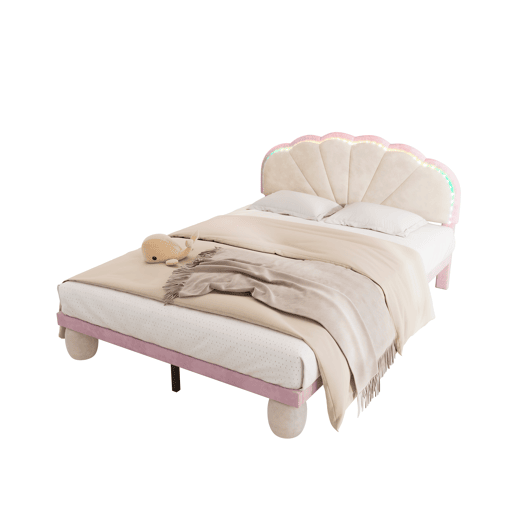 Cama de criança,cama dupla de veludo 140x200cm,rosa