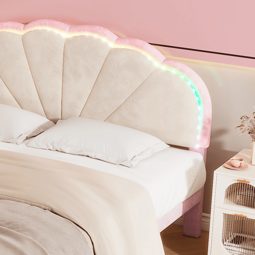 Cama de criança,cama dupla de veludo 140x200cm,rosa