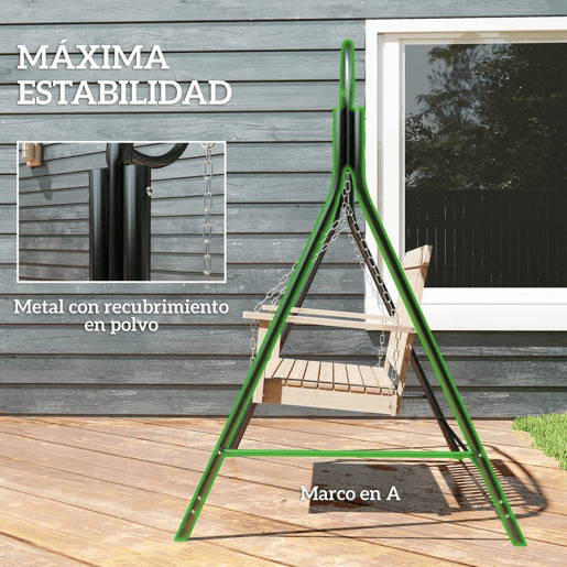 Outsunny Suporte para Baloiço de Metal Estrutura de Baloiço Resistente com Pés em Forma de A Carga 220 kg para Jardim Parque Pátio Alpendre 172x126x170 cm Bronze