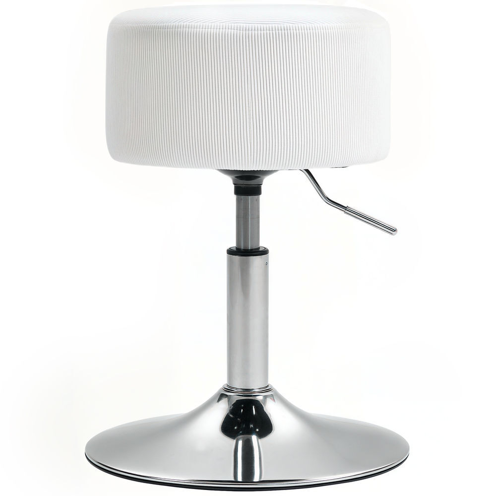 Homcom taburete de bar taburete giratorio regulable en altura 52-66 cm tapizado en pana giratorio en 360° silla alta para cocina comedor tocador