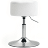 HOMCOM Banco de Bar Giratório Banco Alta de Cozinha Ajustável em Altura 52-66 cm Estofado em Veludo Giratória a 360° para Sala de Jantar Tocador Balcão Branco