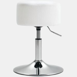 HOMCOM Banco de Bar Giratório Banco Alta de Cozinha Ajustável em Altura 52-66 cm Estofado em Veludo Giratória a 360° para Sala de Jantar Tocador Balcão Branco