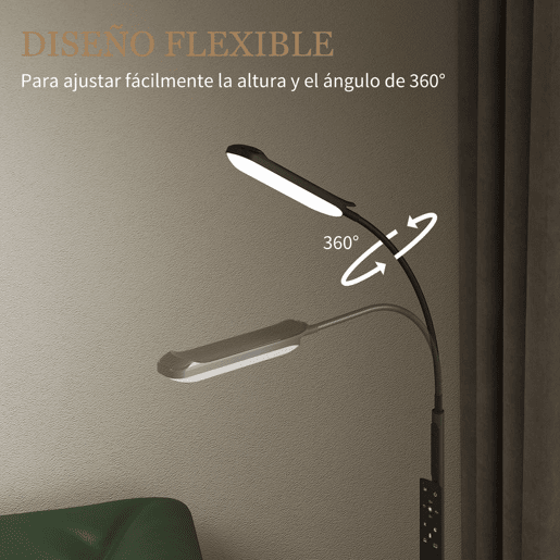 HOMCOM Candeeiro de Pé LED Regulável com Controlo Remoto e Tátil 5 Modos de Iluminação Temporizador de 60 Minutos Memória e Parte Inferior Giratório Flexível Ø22x175 cm Preto HOMCOM Candeeiro de Pé LED Regulável com Controlo Remoto e Tátil 5 Modos de Iluminação Temporizador de 60 Minutos Memória e Parte Inferior Giratório Flexível Ø22x175 cm Preto