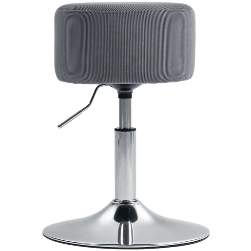 HOMCOM Banco de Bar Giratório Banco Alta de Cozinha Ajustável em Altura 52-66 cm Estofado em Veludo Giratória a 360° para Sala de Jantar Tocador Balcão Cinzento