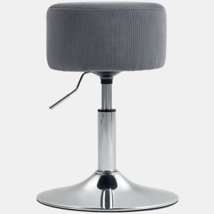 HOMCOM Banco de Bar Giratório Banco Alta de Cozinha Ajustável em Altura 52-66 cm Estofado em Veludo Giratória a 360° para Sala de Jantar Tocador Balcão Cinzento