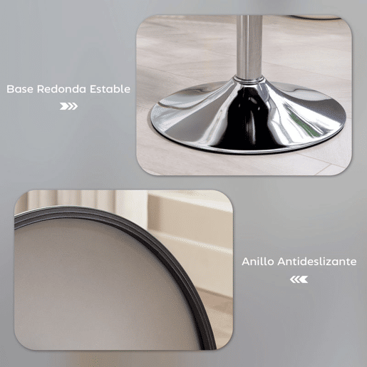 HOMCOM Banco de Bar Giratório Banco Alta de Cozinha Ajustável em Altura 52-66 cm Estofado em Veludo Giratória a 360° para Sala de Jantar Tocador Balcão Cinzento