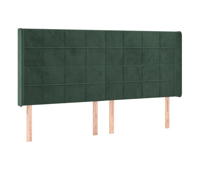 Vidaxl cabecero con orejas de terciopelo verde oscuro 203x16x118/128cm