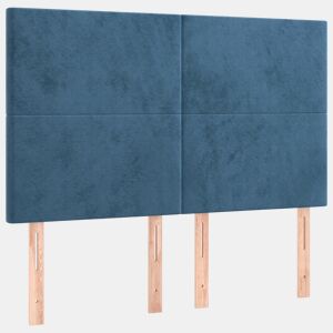 vidaXL Cabeceira Azul Escuro 144x5x118128 cm Veludo