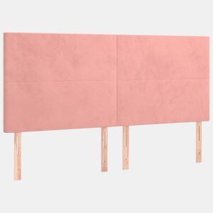 vidaXL Cabeceira Rosa 200x5x118128 cm Veludo