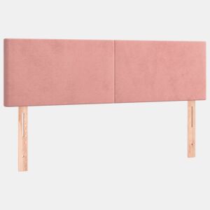 vidaXL Cabeceira de cama 2 pcs veludo 72x5x7888 cm rosa