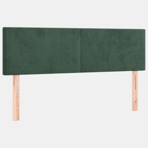 vidaXL Cabeceira de cama 2 pcs veludo 72x5x7888 cm verde-escuro