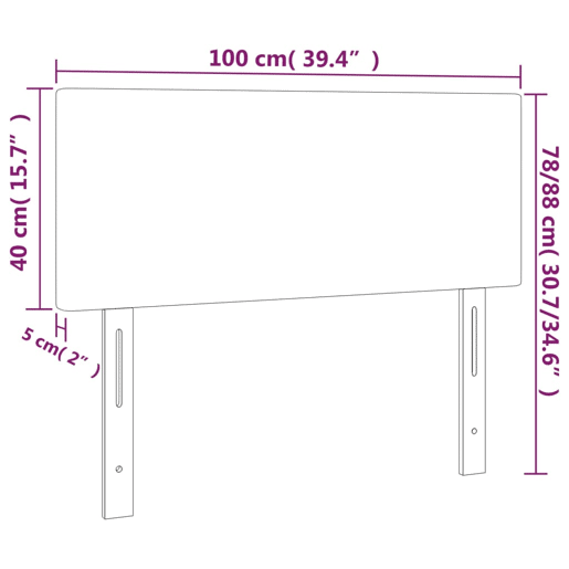 vidaXL Cabeceira de cama veludo 100x5x7888 cm cinzento-claro