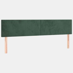 vidaXL Cabeceira de cama 2 pcs veludo 80x5x7888 cm verde-escuro