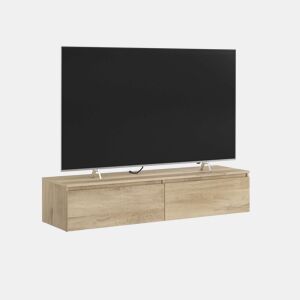Móvel de TV de parede Erebus de 138 cm em estilo natural em carvalho Kronberg com 2 gavetas
