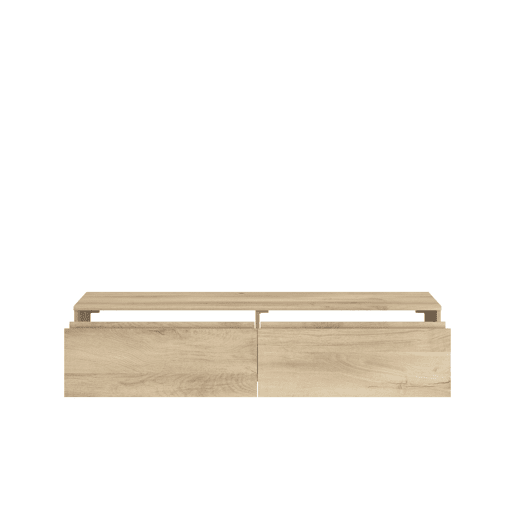 Móvel de TV de parede Erebus de 138 cm em estilo natural em carvalho Kronberg com 2 gavetas