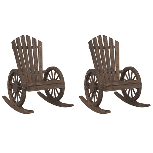 vidaXL Cadeiras de baloiço Adirondack 2 pcs madeira de abeto maciça vidaXL Cadeiras de baloiço Adirondack 2 pcs madeira de abeto maciça