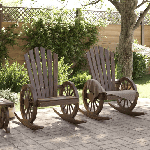 vidaXL Cadeiras de baloiço Adirondack 2 pcs madeira de abeto maciça vidaXL Cadeiras de baloiço Adirondack 2 pcs madeira de abeto maciça