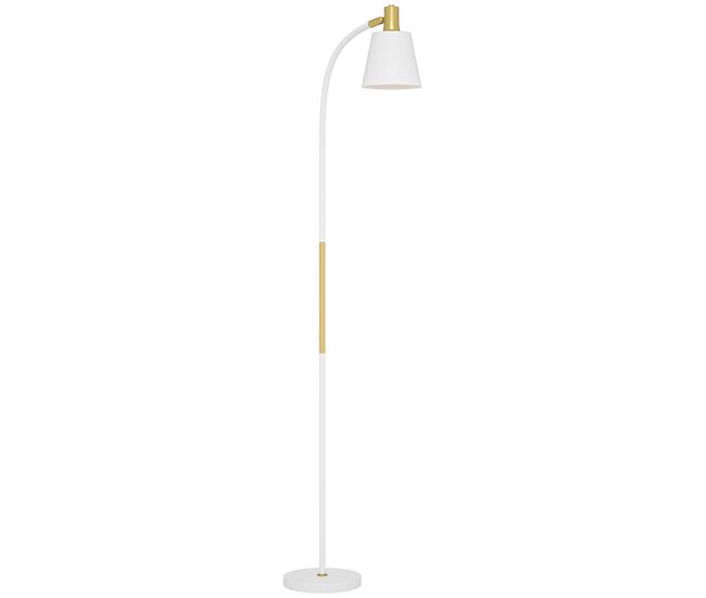 Homcom lámpara de pie led lámpara de pie salón con altura ajustable pantalla interruptor basculante para sala de estar oficina dormitorio blanco y dorado