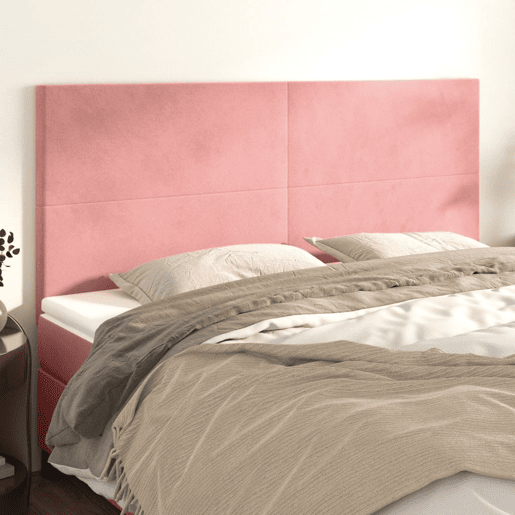 vidaXL Cabeceira Rosa 180x5x118128 cm Veludo